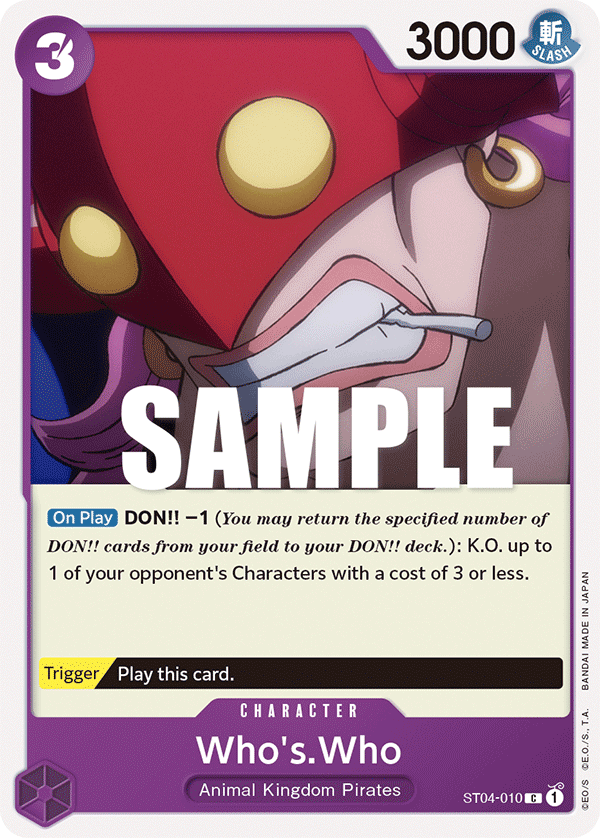 Carte Who's.Who ST04-010 Common — One Piece TCG ST-04 Starter Deck: Animal Kingdom Pirates (Bandai)