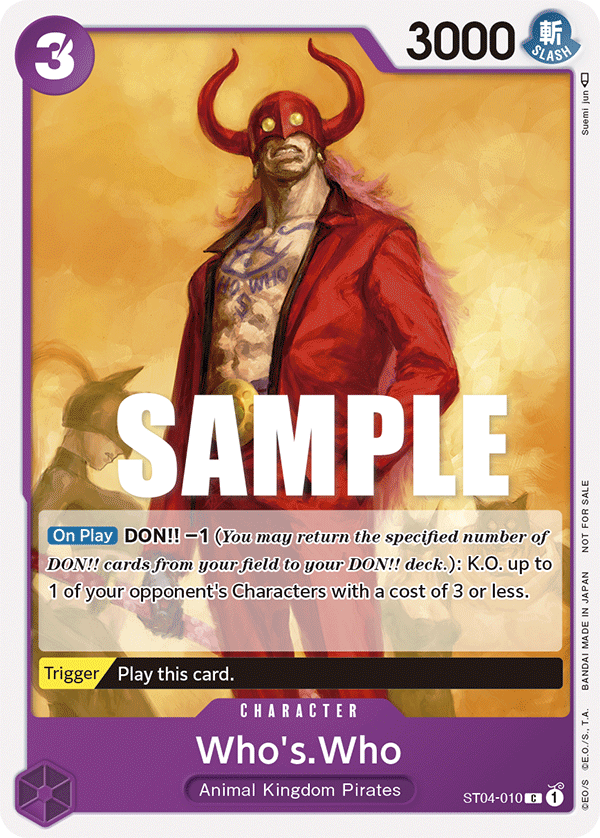 Carte Who's.Who ST04-010_p1 Common Alt Art — One Piece TCG PROMO-ST-04 Promos: Animal Kingdom Pirates (Bandai)