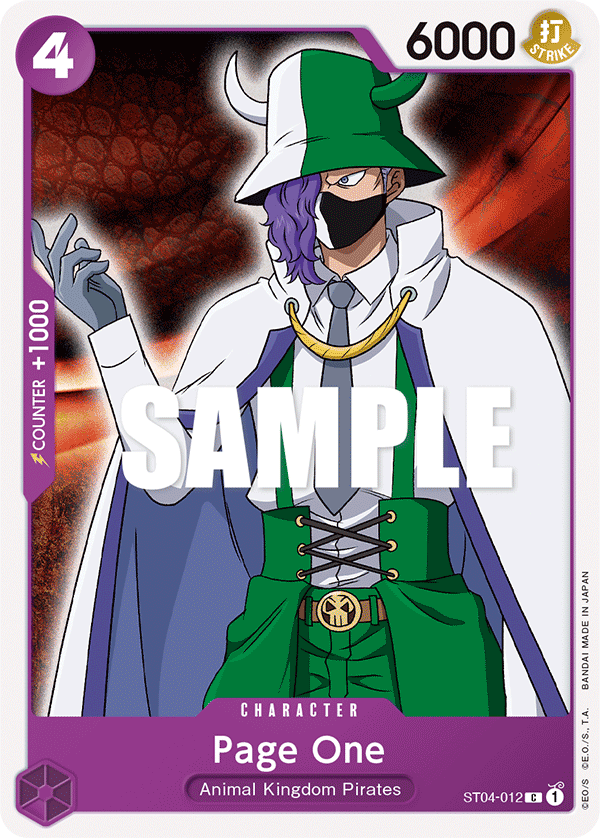 Carte Page One ST04-012 Common — One Piece TCG ST-04 Starter Deck: Animal Kingdom Pirates (Bandai)