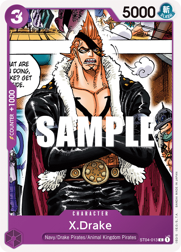 Carte X.Drake ST04-013 Common — One Piece TCG ST-04 Starter Deck: Animal Kingdom Pirates (Bandai)