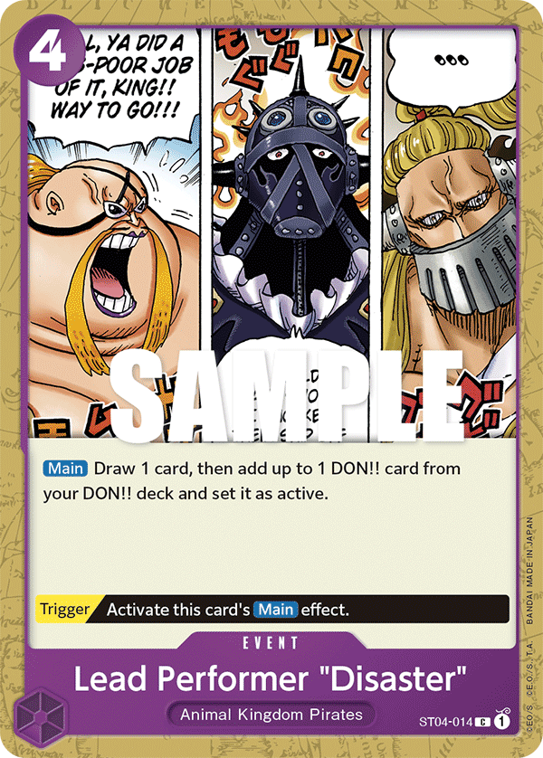 Carte Lead Performer "Disaster" ST04-014 Common — One Piece TCG ST-04 Starter Deck: Animal Kingdom Pirates (Bandai)
