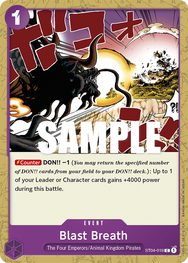 Carte Blast Breath ST04-016 Common — One Piece TCG ST-04 Starter Deck: Animal Kingdom Pirates (Bandai)