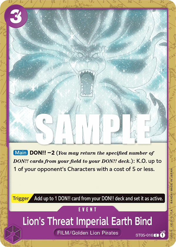 Carte Lion's Threat Imperial Earth Bind ST05-016 Common — One Piece TCG ST-05 (Bandai)