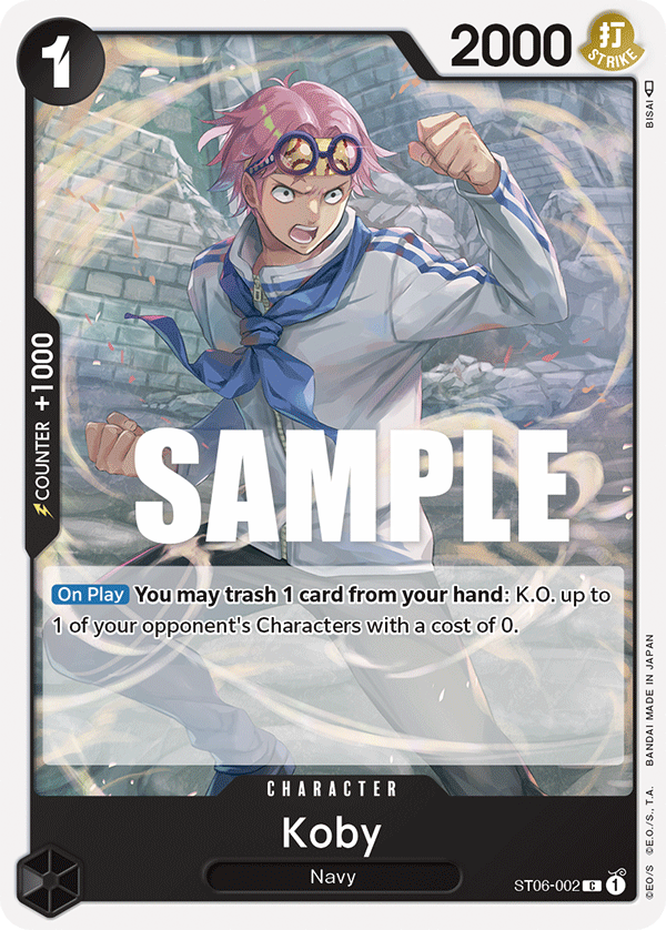 Carte Koby ST06-002 Common — One Piece TCG ST-06 Starter Deck: Absolute Justice (Bandai)