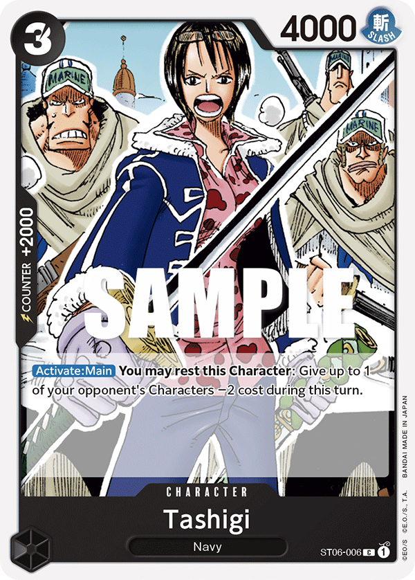 Carte Tashigi ST06-006 Common — One Piece TCG ST-06 Starter Deck: Absolute Justice (Bandai)