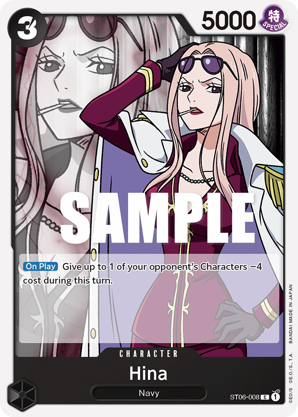Carte Hina ST06-008 Common — One Piece TCG ST-06 Starter Deck: Absolute Justice (Bandai)