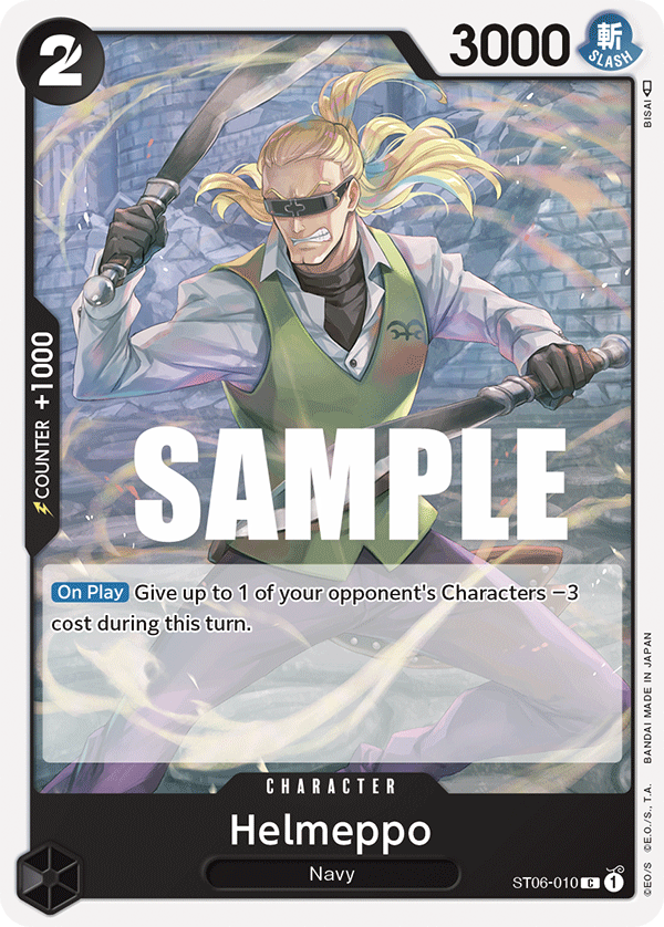 Carte Helmeppo ST06-010 Common — One Piece TCG ST-06 Starter Deck: Absolute Justice (Bandai)
