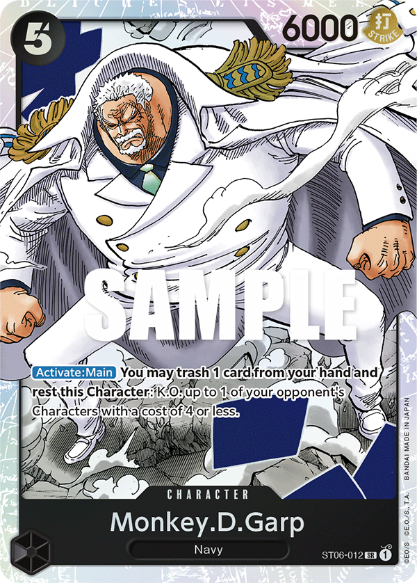 Carte Monkey.D.Garp ST06-012 Super Rare — One Piece TCG ST-06 Starter Deck: Absolute Justice (Bandai)