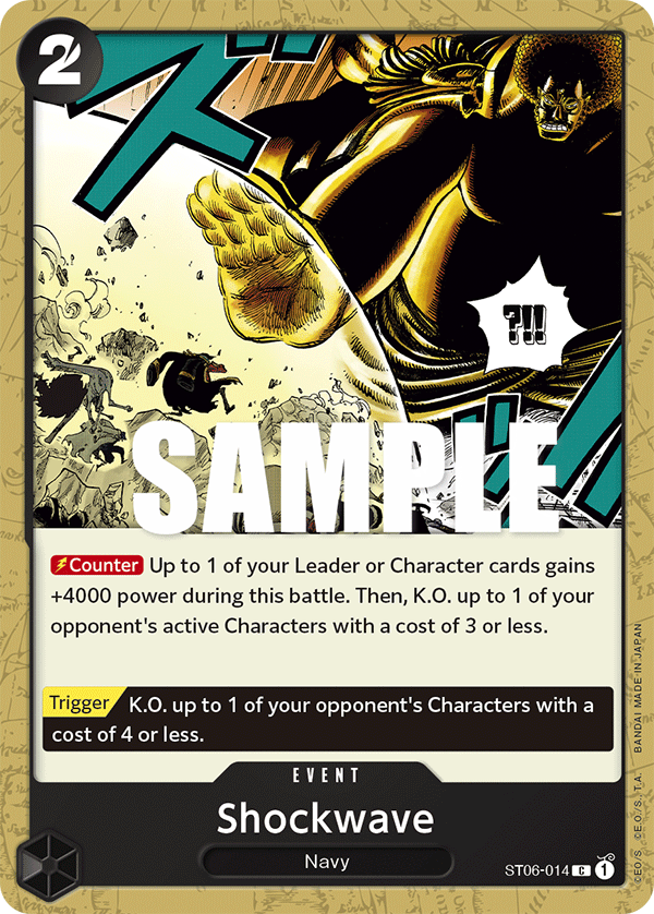 Carte Shockwave ST06-014 Common — One Piece TCG ST-06 Starter Deck: Absolute Justice (Bandai)