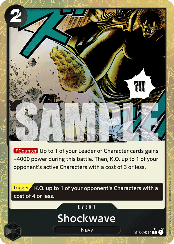 Carte Onde de choc ST06-014_p3 Common Alt Art — One Piece TCG PRB-01 The Best (Bandai)
