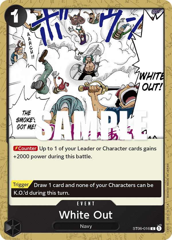 Carte White Out ST06-016 Common — One Piece TCG ST-06 Starter Deck: Absolute Justice (Bandai)