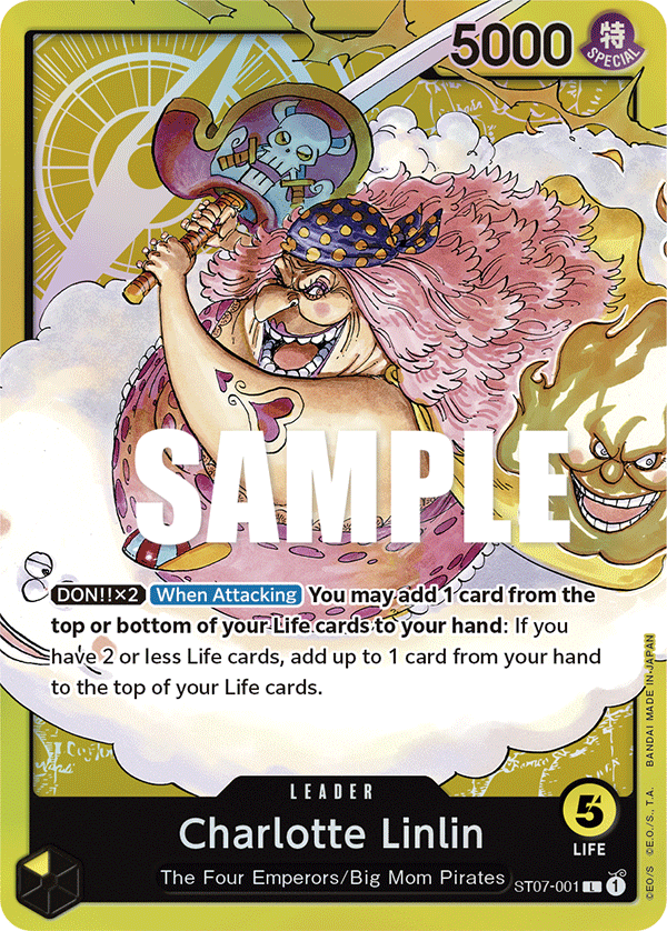 Carte Charlotte Linlin ST07-001 Leader — One Piece TCG ST-07 Starter Deck: Big Mom Pirates (Bandai)