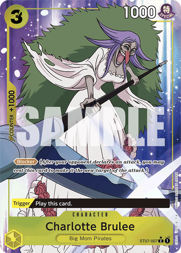 Carte Charlotte Brûlée ST07-007_p3 Common Alt Art — One Piece TCG PRB-01 The Best (Bandai)