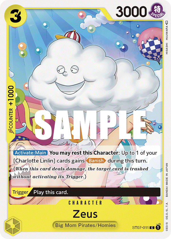 Carte Zeus ST07-011 Common — One Piece TCG ST-07 Starter Deck: Big Mom Pirates (Bandai)
