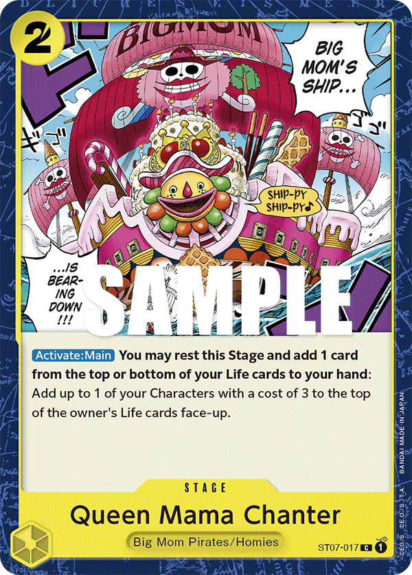 Carte Queen Mama Chanter ST07-017 Common — One Piece TCG ST-07 Starter Deck: Big Mom Pirates (Bandai)