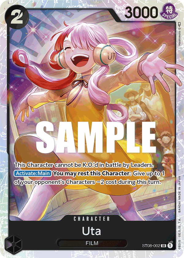 Carte Uta ST08-002 Super Rare — One Piece TCG ST-08 (Bandai)