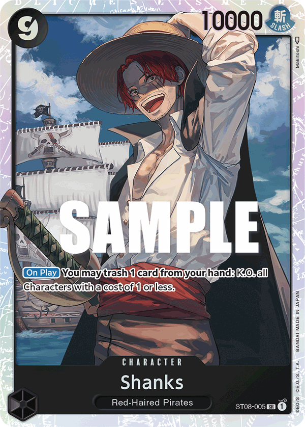 Carte Shanks ST08-005 Super Rare — One Piece TCG ST-08 (Bandai)