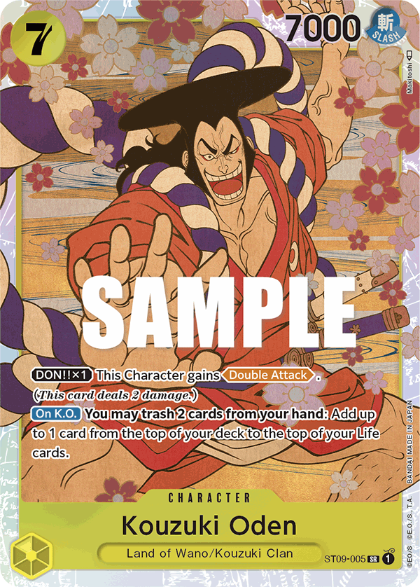 Carte Kouzuki Oden ST09-005 Super Rare — One Piece TCG ST-09 Starter Deck: Yamato (Bandai)