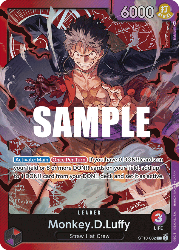 Carte Monkey.D.Luffy ST10-002 Leader — One Piece TCG ST-10 (Bandai)
