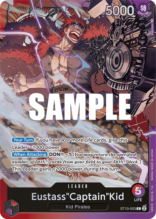 Carte Eustass"Captain"Kid ST10-003 Leader — One Piece TCG ST-10 (Bandai)