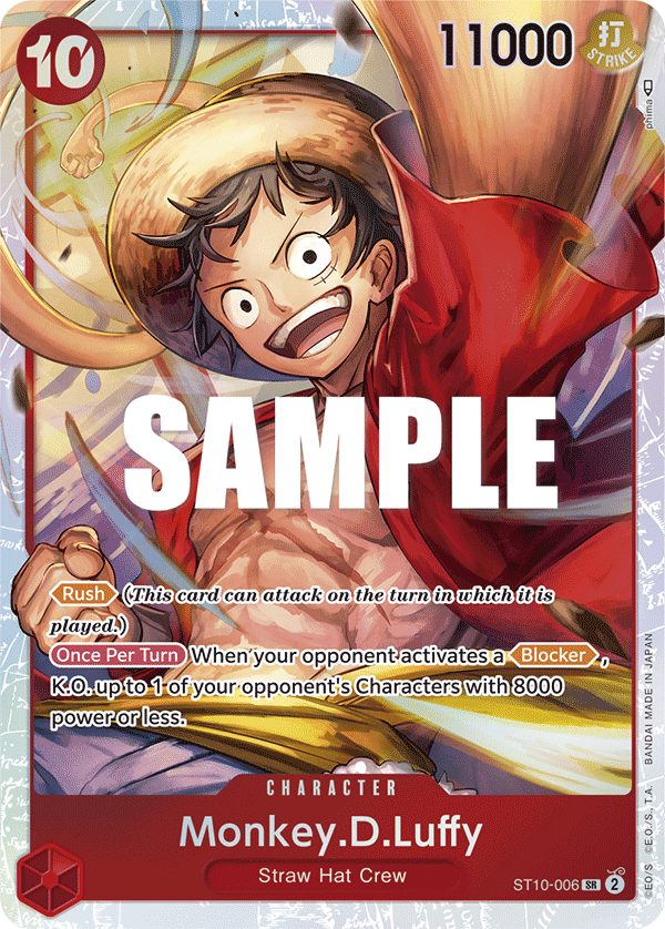 Carte Monkey.D.Luffy ST10-006 Super Rare — One Piece TCG ST-10 (Bandai)