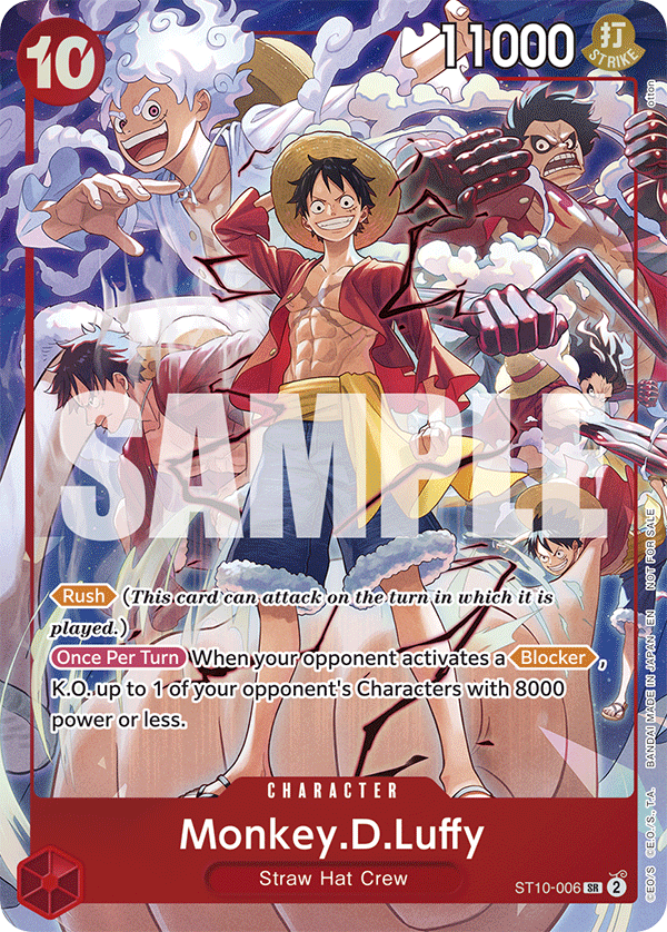 Carte Monkey.D.Luffy ST10-006_p4 Super Rare Alt Art — One Piece TCG PROMO-ST-10 Promos: The Three Captains (Bandai)