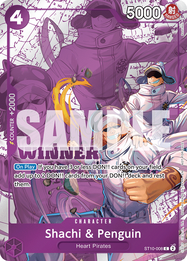 Carte Shachi et Pingouin ST10-008_p2 Common Alt Art — One Piece TCG PROMO-ST-10 Promos: The Three Captains (Bandai)
