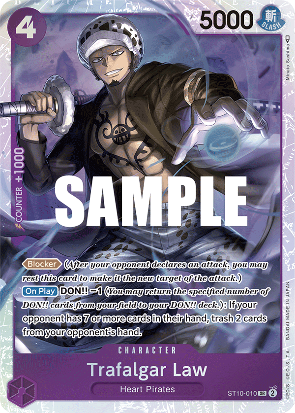 Carte Trafalgar Law ST10-010 Super Rare — One Piece TCG ST-10 (Bandai)