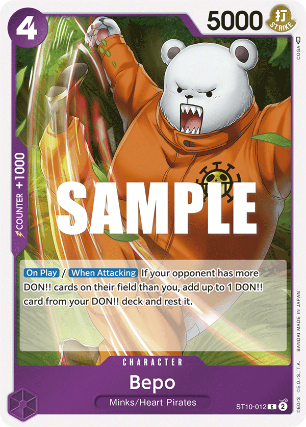 Carte Bepo ST10-012 Common — One Piece TCG ST-10 Starter Deck: The Three Captains (Bandai)