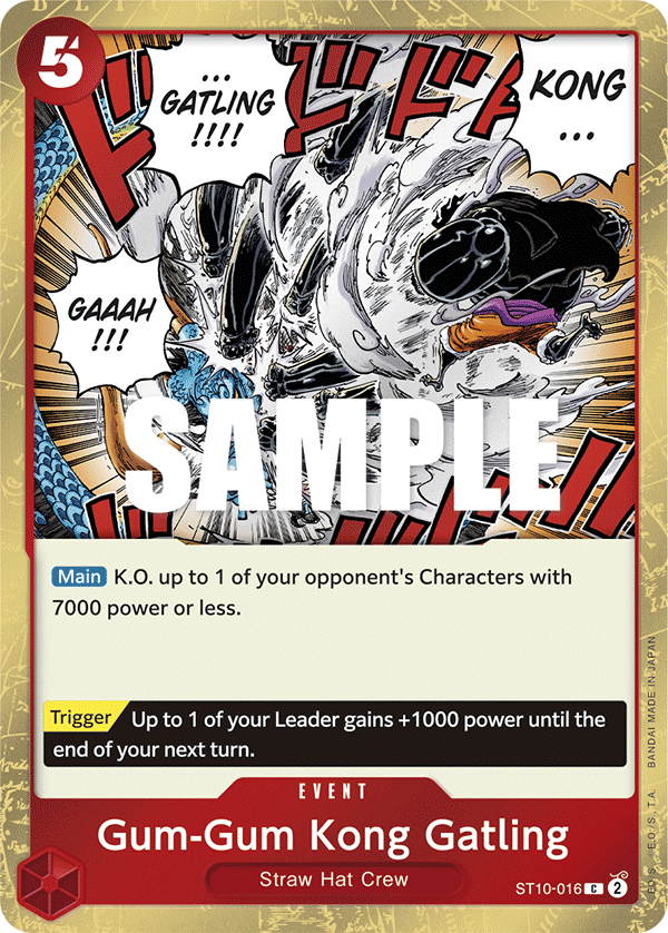 Carte Gum-Gum Kong Gatling ST10-016 Common — One Piece TCG ST-10 Starter Deck: The Three Captains (Bandai)