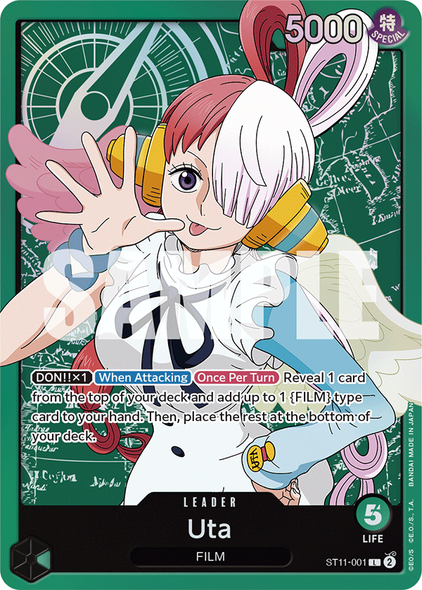Carte Uta ST11-001 Leader — One Piece TCG ST-11 Starter Deck: Uta (Bandai)