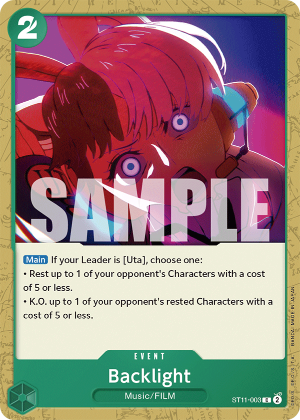 Carte Backlight ST11-003 Common — One Piece TCG ST-11 Starter Deck: Uta (Bandai)