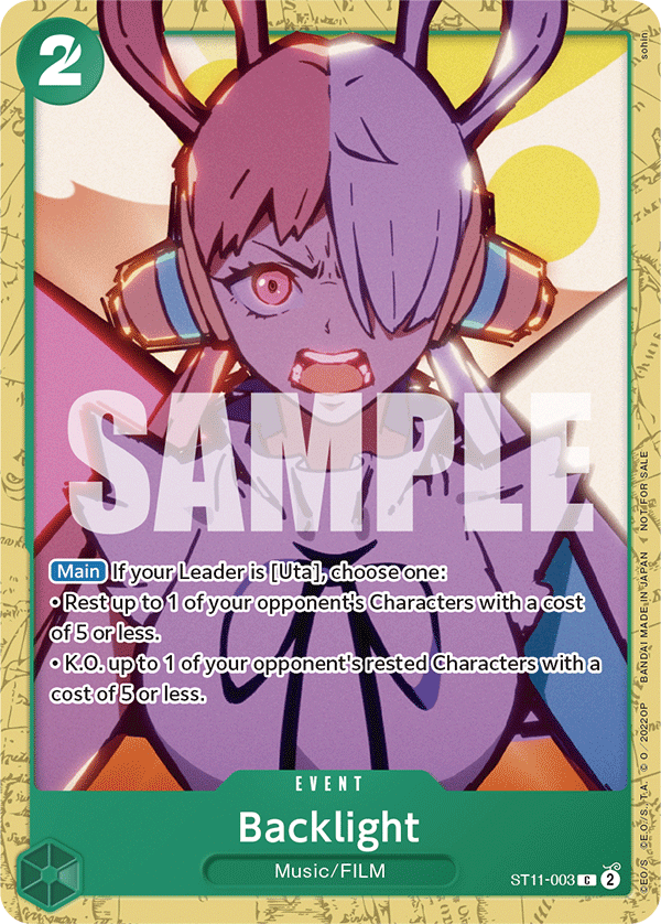 Carte À contre-jour ST11-003_p1 Common Alt Art — One Piece TCG PROMO-ST-11 Promos: Uta (Bandai)