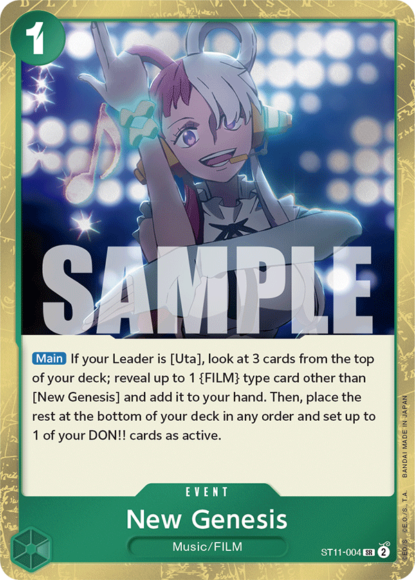 Carte New Genesis ST11-004 Super Rare — One Piece TCG ST-11 Starter Deck: Uta (Bandai)