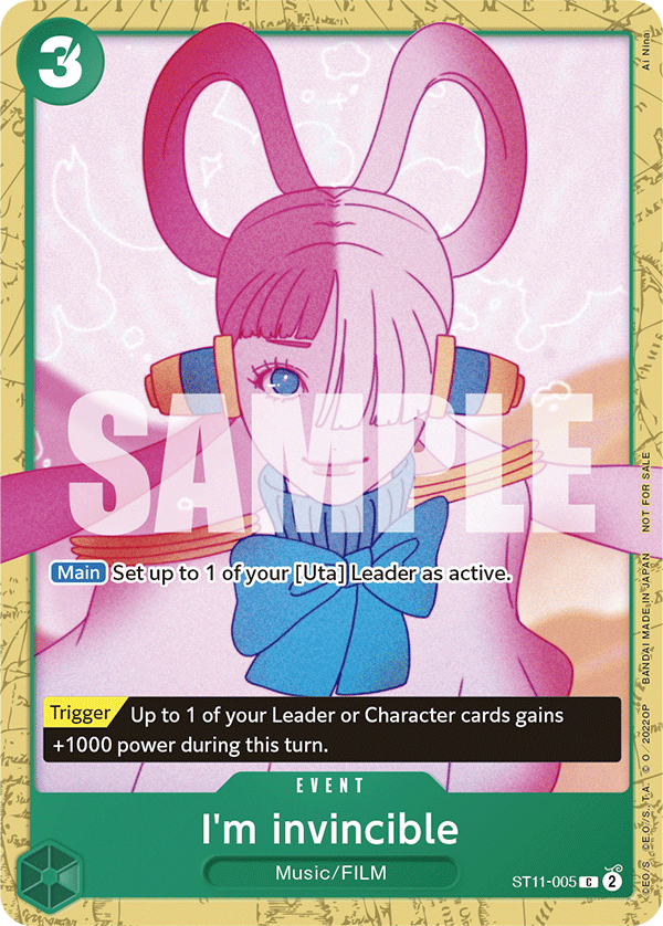 Carte Je suis la plus forte ST11-005_p1 Common Alt Art — One Piece TCG PROMO-ST-11 Promos: Uta (Bandai)