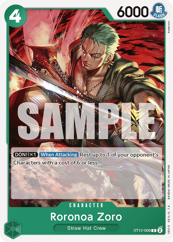 Carte Roronoa Zoro ST12-008 Common — One Piece TCG ST-12 (Bandai)