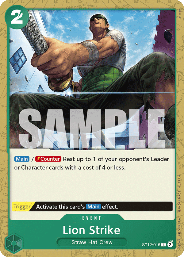 Carte Lion Strike ST12-016 Common — One Piece TCG ST-12 Starter Deck: Zoro and Sanji (Bandai)