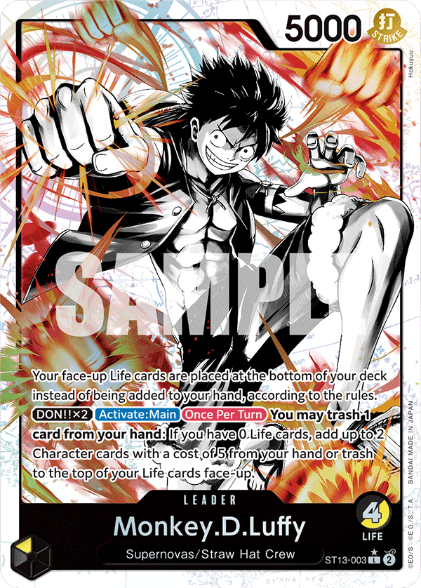 Carte Monkey D. Luffy ST13-003_p1 Leader Alt Art — One Piece TCG ST-13 Starter Deck: The Three Brothers (Bandai)