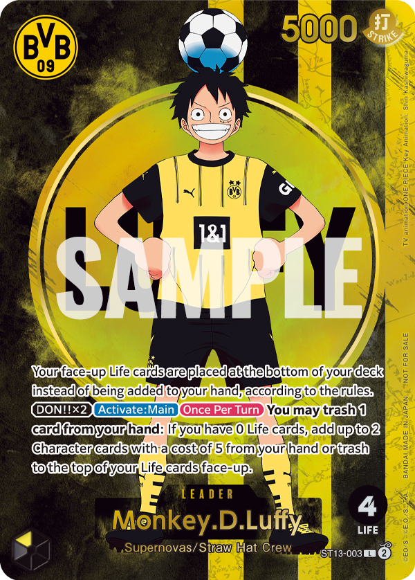 Carte Monkey.D.Luffy ST13-003_p2 Leader Alt Art — One Piece TCG PROMO-ST-13 Promos: The Three Brothers (Bandai)