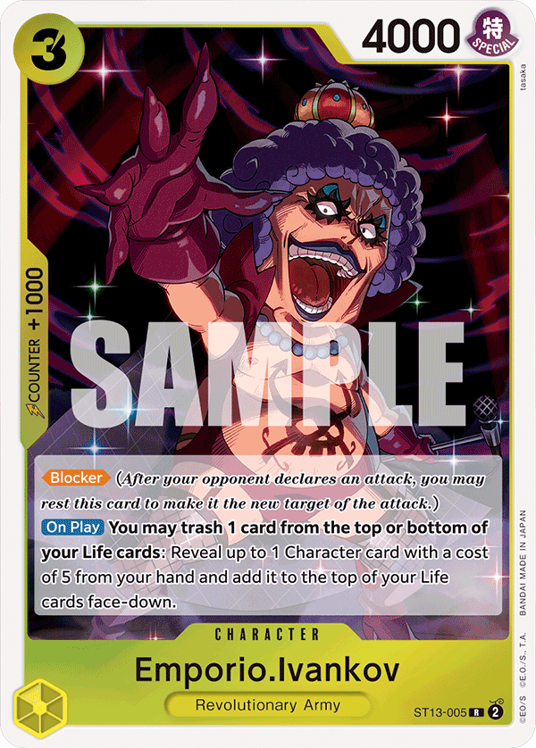Carte Emporio.Ivankov ST13-005 Rare — One Piece TCG ST-13 (Bandai)
