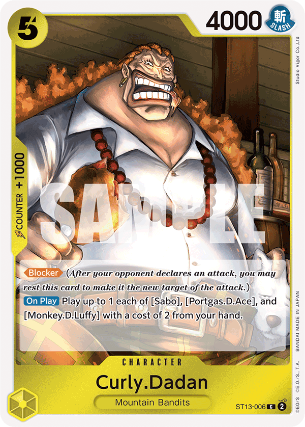 Carte Curly.Dadan ST13-006 Common — One Piece TCG ST-13 (Bandai)