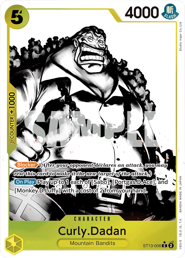 Carte Curly.Dadan ST13-006_p1 Common Alt Art — One Piece TCG ST-13 Starter Deck: The Three Brothers (Bandai)