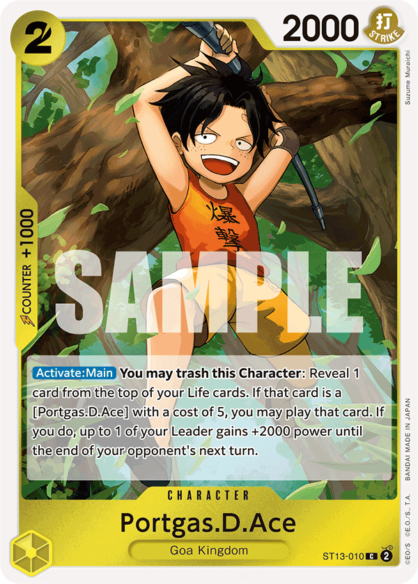 Carte Portgas.D.Ace ST13-010 Common — One Piece TCG ST-13 Starter Deck: The Three Brothers (Bandai)