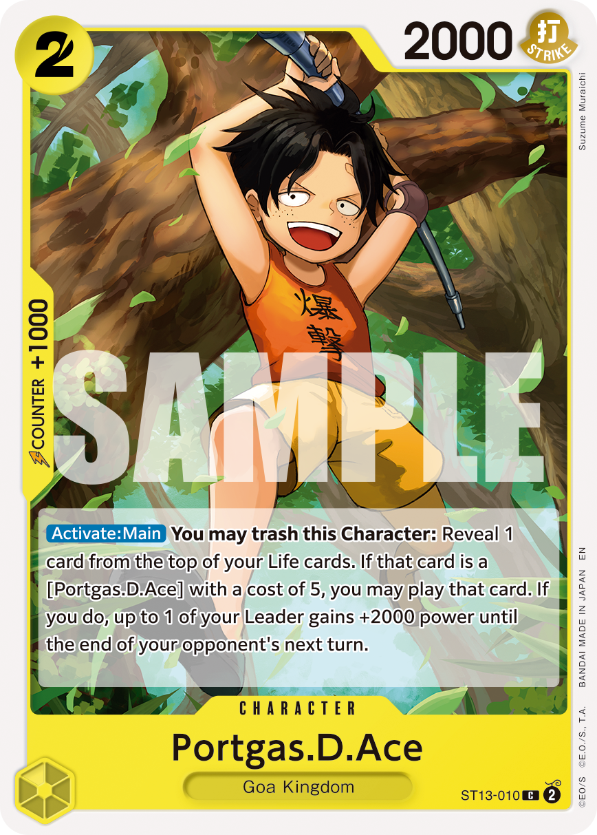 Carte Portgas D. Ace ST13-010_r1 Common Serial — One Piece TCG PRB-02 The Best Vol. 2 (Bandai)