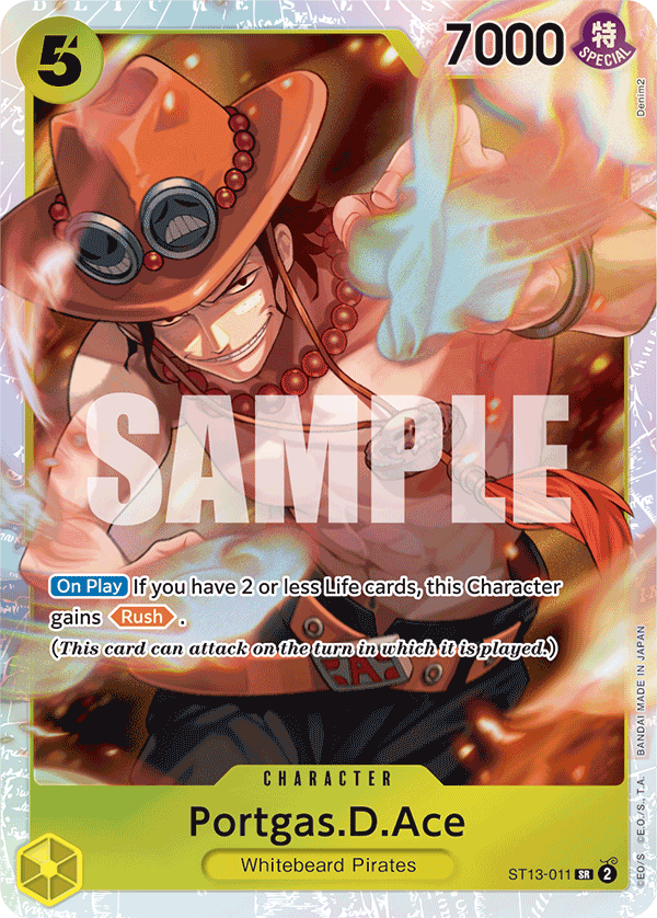 Carte Portgas.D.Ace ST13-011 Super Rare — One Piece TCG ST-13 Starter Deck: The Three Brothers (Bandai)