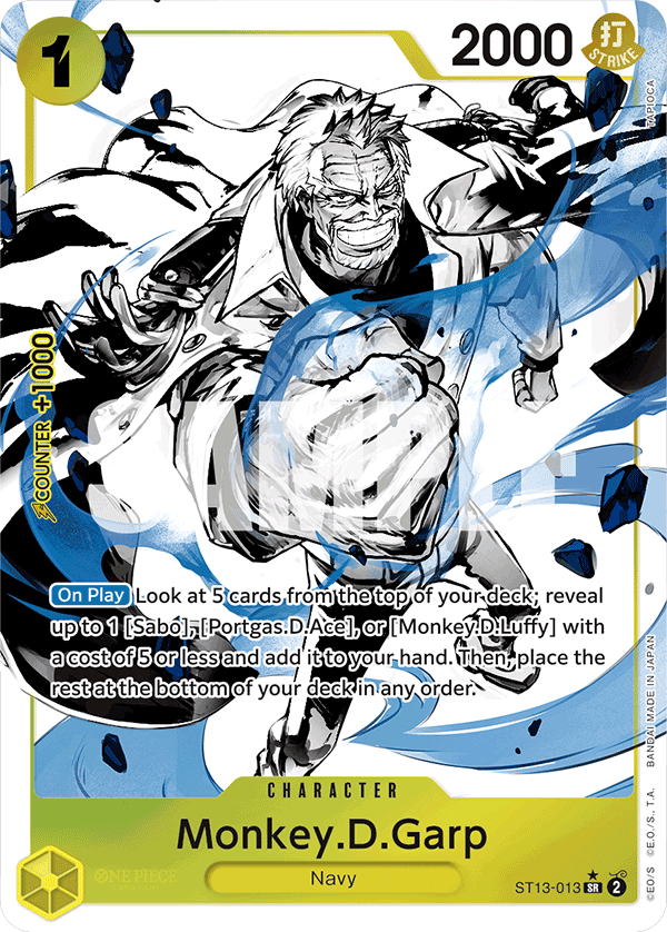 Carte Monkey.D.Garp ST13-013_p1 Super Rare Alt Art — One Piece TCG ST-13 Starter Deck: The Three Brothers (Bandai)