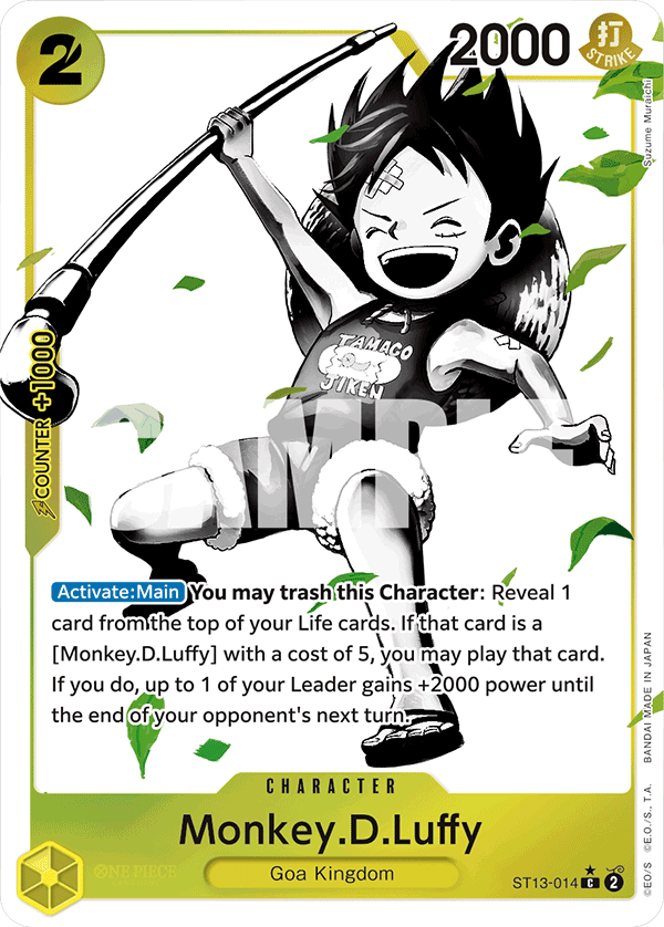Carte Monkey D. Luffy ST13-014_p1 Common Alt Art — One Piece TCG ST-13 Starter Deck: The Three Brothers (Bandai)
