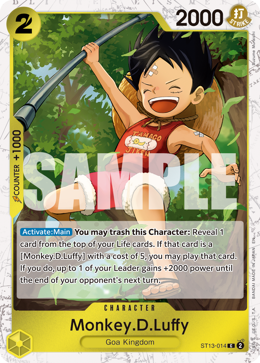 Carte Monkey.D.Luffy ST13-014_p2 Common Alt Art — One Piece TCG PRB-02 The Best Vol. 2 (Bandai)