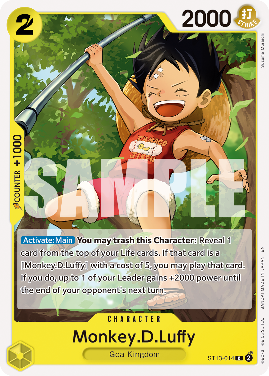 Carte Monkey D. Luffy ST13-014_r1 Common Serial — One Piece TCG PRB-02 The Best Vol. 2 (Bandai)