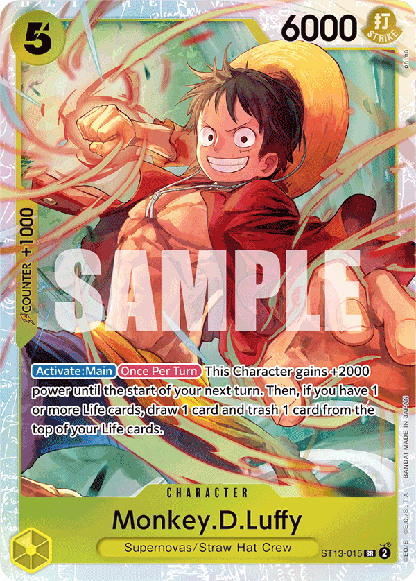 Carte Monkey.D.Luffy ST13-015 Super Rare — One Piece TCG ST-13 Starter Deck: The Three Brothers (Bandai)